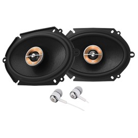 Infinity Kappa 6X8"/5X7" 300 Watts Max (100 Watts RMS) 2-Way Coaxial Car Audio Stereo Multi Element Speakers with UniPivot Tweeters with Oversized Voice Coils - Pair Bundled with Alphasonik Earbuds