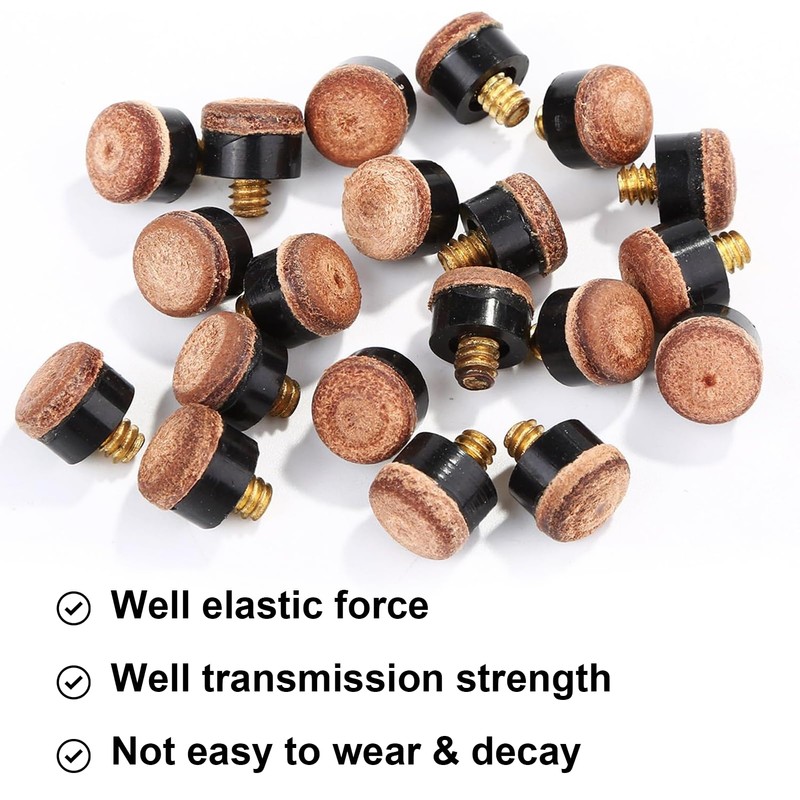 KkvoGmle 22 Pcs Screw on Tips, 10mm Replacement Billiard Cue