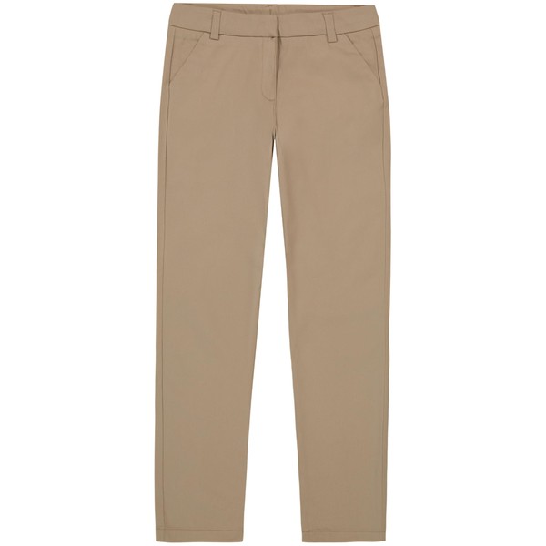 IZOD Girls' School Uniform Twill Skinny Pants, Made with Stretch Performance Material, Wrinkle & Fade Resistant, Khaki, 14