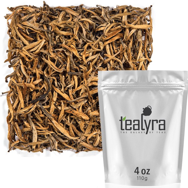 Tealyra - Imperial Golden Monkey - Yunnan Black Loose Leaf Tea - Best Chinese Tea - Organically Grown - Bold Caffeine - 110g (4-ounce)