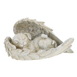 FUNOMOCYA Angel Dog Resin Figurine Garden Decor Home Ornament Angel Dog Statue Room Decoration