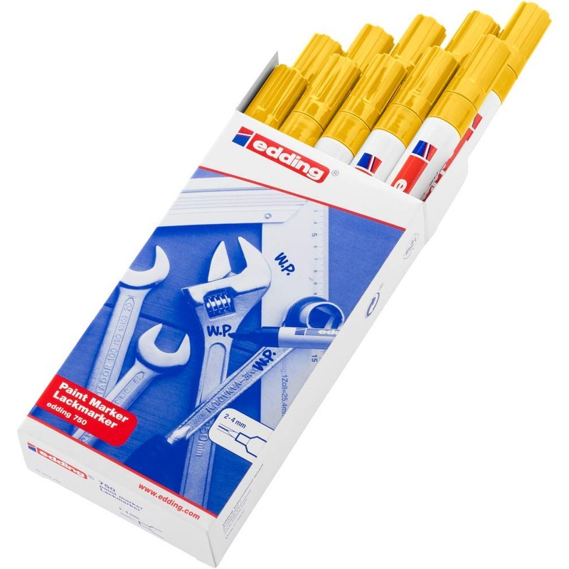 Edding 750 Bullet Tip Paint Marker Medium Yellow (Pack of