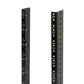 Tecmojo 6U Vertical Rack Rail Pair Kit DIY Rack Rails Kit, 12-24 Screws Included to Mount Equipment, Tapped Hole