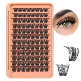 Higu clace Cluster Lashes 96pcs, Lash Clusters D Curl Mix8-18mm, Ultra Softy Eyelashes Fluffy, Super Thin Band Silky DIY Lash Extension Natural Look Reusable Use at Home (UltraSofty02, Mix10-18)