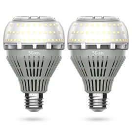 SANSI 2 Pack LED Light Bulb 27W 250W Equiv. 4000lm 5000K Clear White E26 Energy Saving