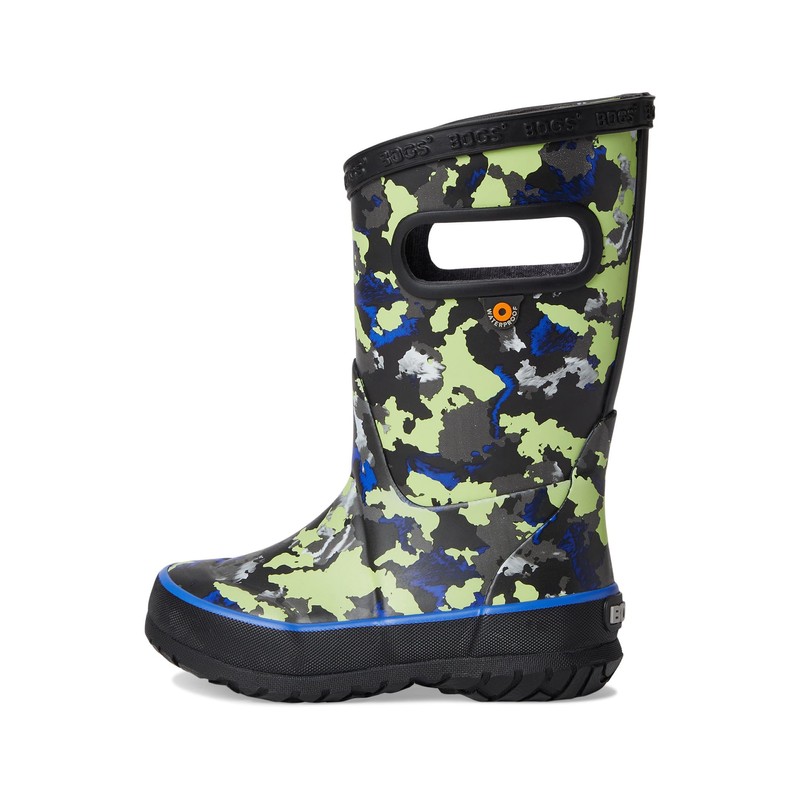Bogs Kids Rainboot Rain Boot, Black Multi, 10 US Unisex