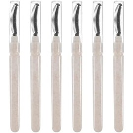 Cepillo para Pestañas de Silicona Tapa, 6 Piezas, Pp Blanco Cerdas Flexibles, Separador de Máscara, Formato Compacto, Reutilizable, para Maquillaje de Ojos y Extensiones