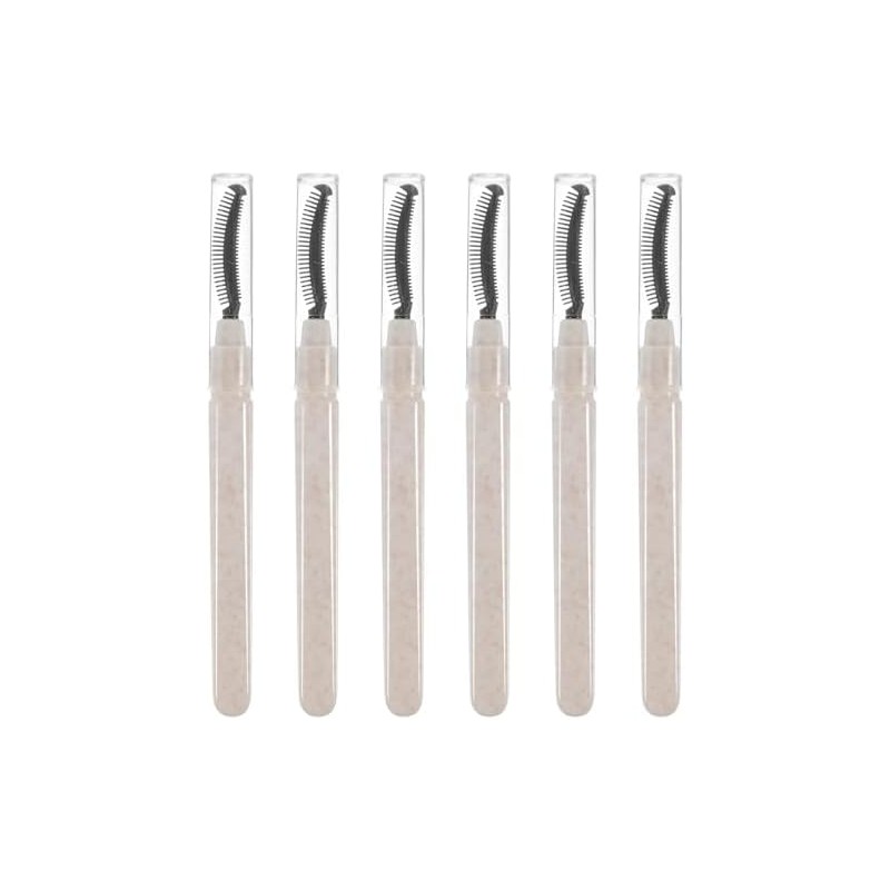 Cepillo para Pestañas de Silicona Tapa, 6 Piezas, Pp Blanco