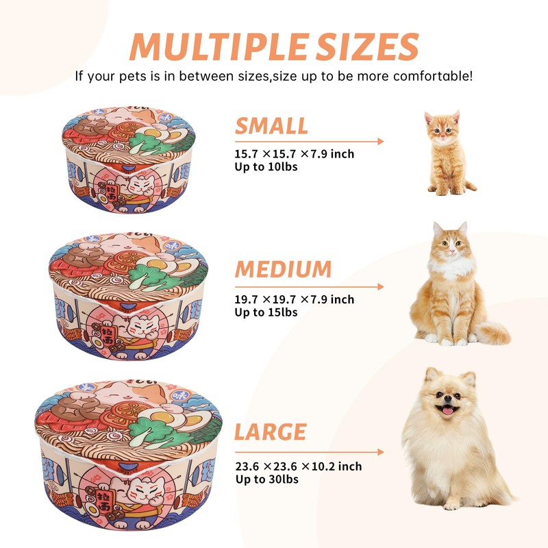 寵幸 Ramen Noodle Dog & Cat Bed,Keep Warm and Super