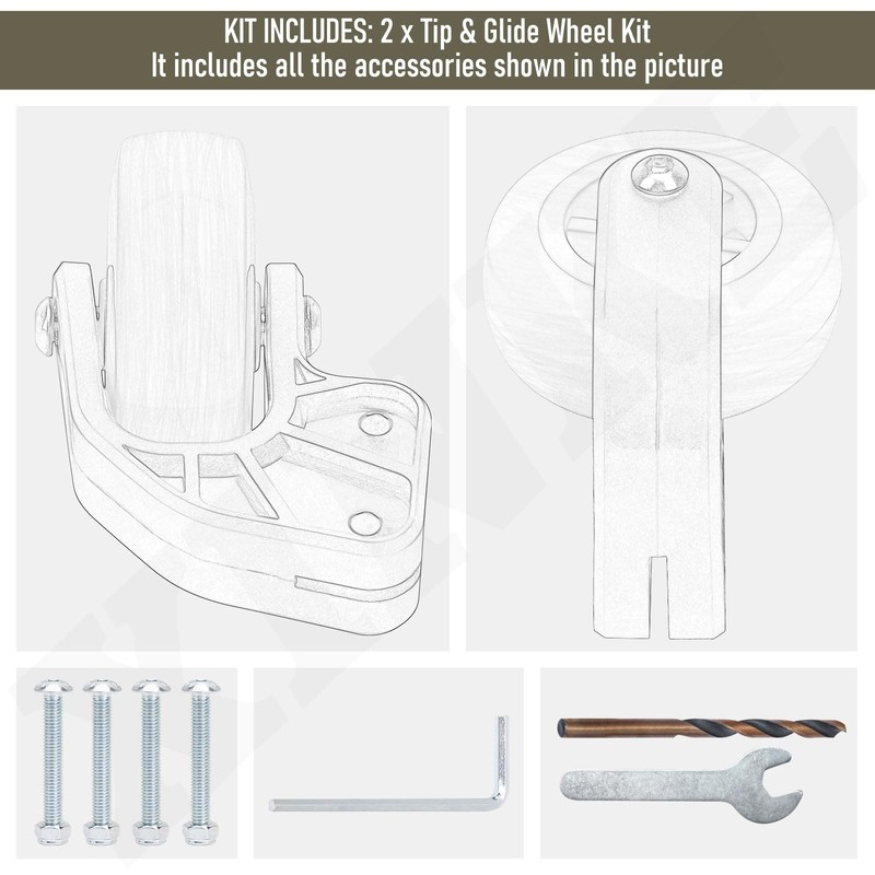 10940 Tip & Glide Wheel Kit Compatible with Little Gia-nt