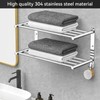 Adjustable Towel Bar for Bathroom Wall Mount17-30.7inch Adhesive Shower Towel