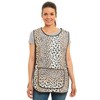 Ladies Leopard Design With Piping Tabard Apron Overalls Front Pocket