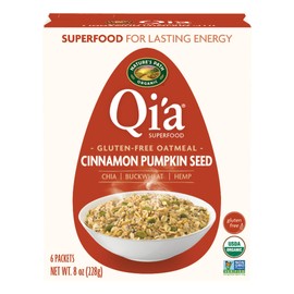 Nature's Path Organic Qi'a Cinnamon Pumpkin Seed Instant Oatmeal, 8 oz (Pack of 6), Gluten Free, Non-GMO