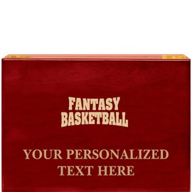 Crown Awards Fantasy Basketball Rosewood Humidor Gift, Customize with Your Own Text Engraving