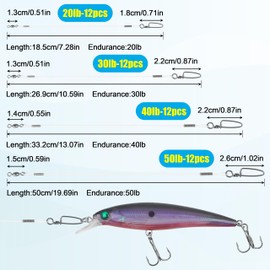 Fluorocarbon Wire Leader Line with Swivels and Snaps Connect Tackle Lures Rig or Hooks,High Strength Fishing Leader Line for Saltwater Freshwater