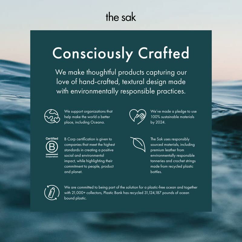 The Sak Sayulita Backpack in Crochet, Adjustable, Removable Straps, Eden