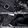 Barry.Wang Mens Black Sequin Vest Tie Clip Bowtie V-neck Shiny