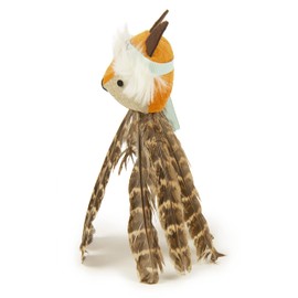 SmartyKat Toss-A-Fox Feather Toss & Chase Cat Toy, Randomly Selected Color - Brown OR White, One Size