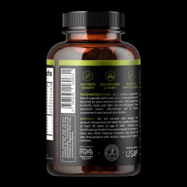 Snap Supplements Men's Hair Growth Supplement, Prevent Hair Loss & Grow Hair And Beard - 60 Count