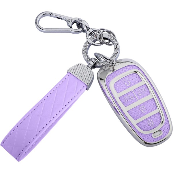 Seedwee for Hyundai 5 Buttons key fob cover, Soft TPU