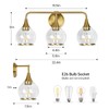 HAHZT Gold Bathroom Vanity Light 3-Lights Bathroom Light Fixtures Over