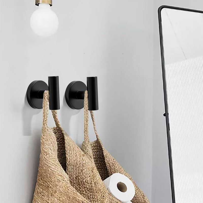 khtumeware Matte Black Bathroom Towel Hooks,3 Pack Heavy Duty Coat