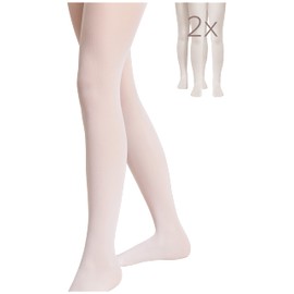 Conte Elegant Princess Schicke Kinderstrumpfhose - Alltagsstrumpfhosen - Ballettstrumpfhosen - Ballett Strumpfhose Kinder - Tanzstrumpfhose für Mädchen - 40 DEN - 146-152 - Bianco - 2 Stück