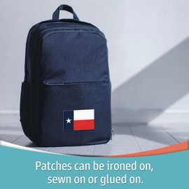 Laughing Lizards Texas Flag Patch (2-Pack) Red, White, & Blue Texas Patch, Texas Patches for Vest or Hat, Texas Iron On Patch, Glue on, or Sew On (Large Flag (2-Pack))