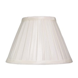 Traditional Classic Cream Faux Silk Pleated Inner Lined Lamp Shade - 8" Diameter and 40w Maximum by Happy Homewares