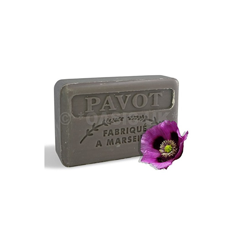 125g Savon De Marseille Soap - poppy seeds (pavot) by