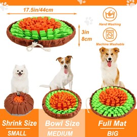SZEE Snuffle Mat for Dogs, Adjustable Sniffing Mat for Smell Training and Slow Eating, Dog Snuffle Pad for Mental Stimulation and Enrichment, Interactive Toys for Pets (Orange and Green)