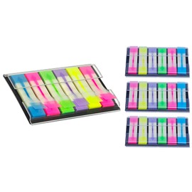 OKETHERMO Transparent Stickers, Extractable Arrow Clear Sticky Notes,Book Tabs, Index Tabs, Tabs Arrow,Page Tabs, 1 Pack of 6 Colors, 300 Small Sheets (1 Box/4 Packs)