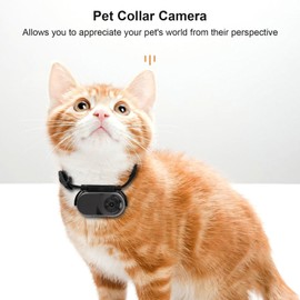 Cat Camera Collar, 4K HD Mini Body Camera for Pets Wearable Small Action Camera for Cats and Dogs, 170° Wide Angle Dog Tracker Camera Collar for Outdoor Indoor Sports Vlogging