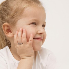 925 Sterling Silver Clear Cubic Zirconia Heart Ring Band for Little Girls Size 3 - Beautiful and Sparkling Heart Ring Band For Girls - Adorable Jewelry Birthday Gift For Little Girls Formal Wear