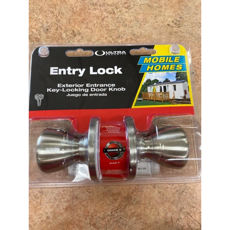 Ultra Security mobile home keyed entry lock. 2 3/4 and