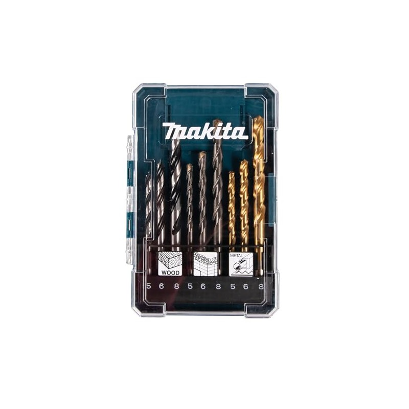 Makita D-71962 Drill Bit Set 9 Pieces in Storage Box