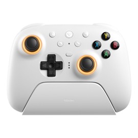 8BitDo Ultimate 2 Wireless Controller for Windows PC, Apple, Steam & Android, Gaming Controller with TMR Joysticks, Hall/Tactile Triggers, Motion Control, RGB Fire Ring, 1000Hz Polling Rate, White