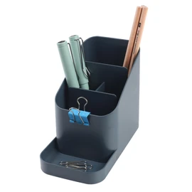 BLUE GINKGO Small Desk Organizer - Office Organization | Desk Supplies, Pencil Holder, Pen Holder for Desk | Office Desk Accessories (Made in Korea) - Prussian Blue