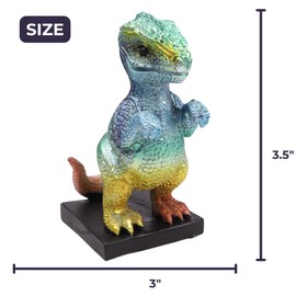 Needzo Miniature Baby T-Rex Dinosaur Figurine, Multicolor Prehistoric Tabletop Decoration, 3 x 3.5 Inches
