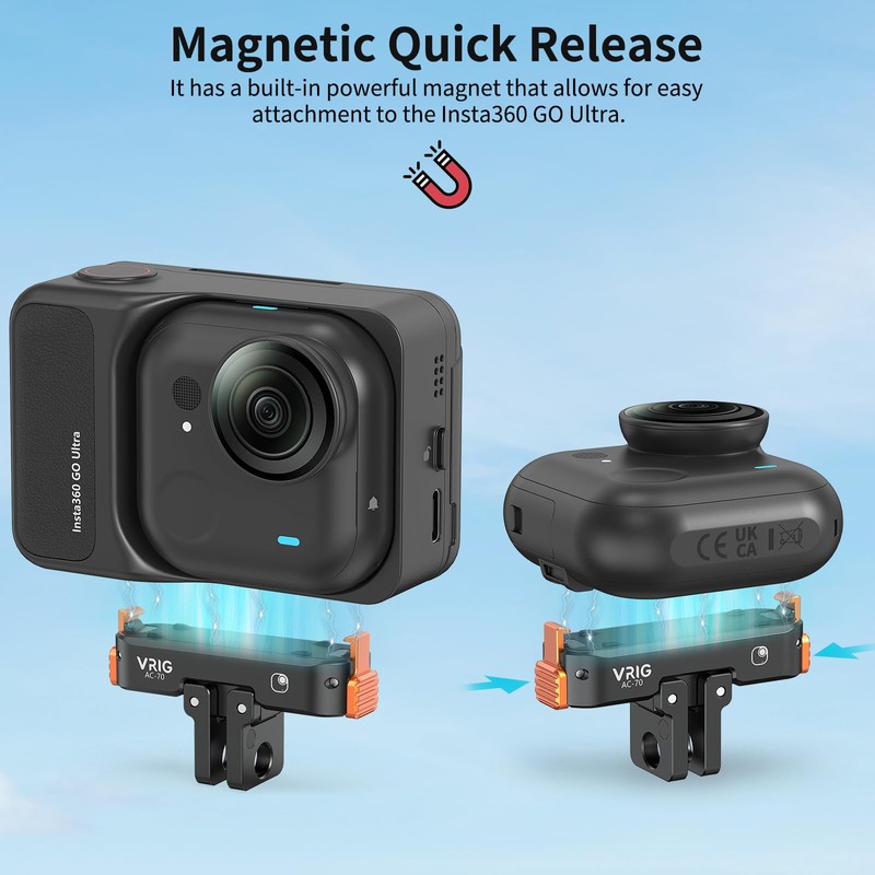 VRIG Quick-Release Mount for Insta 360 go Ultra, Aluminum Alloy