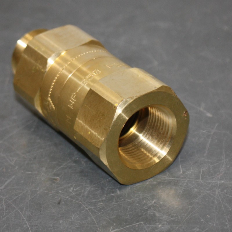 Dixon Safety Check Valve SCVH8, 1" NPT, Brass, 280-320 SCFM