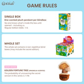 B.Duck x POP Sunday Shake Money Tree Series - Mini Plush Blind Box (1 Random Style) Collectible Toy Gift Cute Scented Car Air Freshener Fashion Bag Accessories