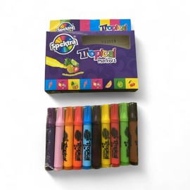 Spektra Tropical Scented Markers – Set of 10 Vibrant Colors with Fruity Scents – Non-Toxic, Perfect for Drawing, Decorating, DIY Crafts & Creative Projects