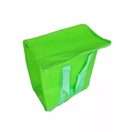 Unbranded Reusable Green Insulated Light Weight Collapsible Zip Top Grocery Bag w Handles