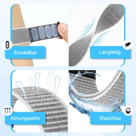 XANS Nylon Bracelet Compatible with Garmin Fenix 7/7 Pro/Fenix6/6 Pro/Fenix5/5 Plus, 22 mm Nylon Watch Strap for Garmin Approach S60/S62/Quatix 5/Epix Sport Replacement Strap