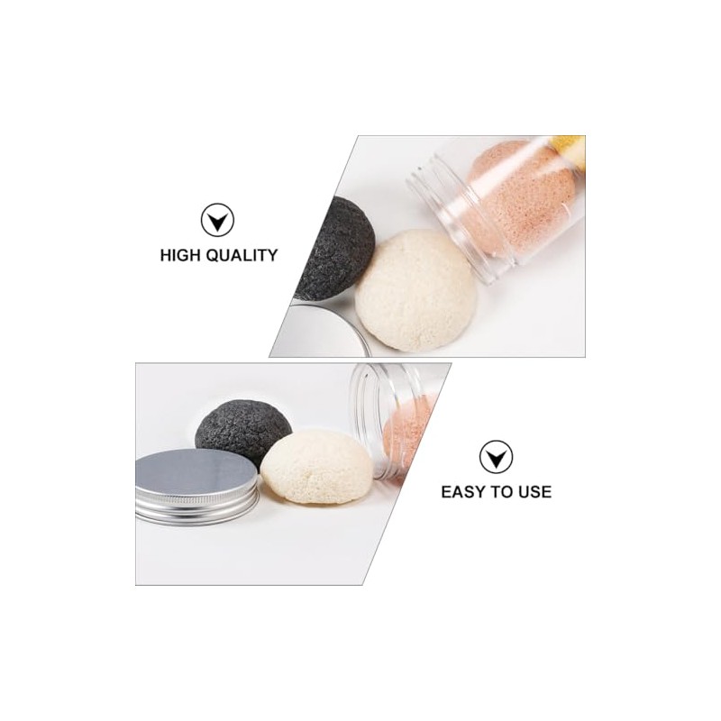 Esponjas Faciales Exfoliantes de Konjac 8 Piezas Mixtas (semicírculo Aloe