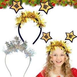 New Year's Eve Headband, 2/12 Pieces Happy New Year Headband, New Year's Eve Hair Accessories, Hair Band, Adult Decoration, New Year's Eve Party 2024 Christmas Headband, Christmas Headband