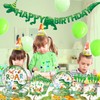 67 Pcs Dinosaur Tableware Set, Dinosaur Party Decorations for Girls