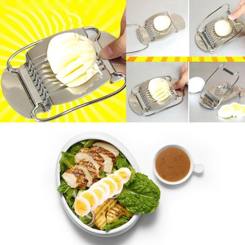 LABRIMP Metal Egg Slicer Boiled Eggs Egg Cutter Stainless Steel