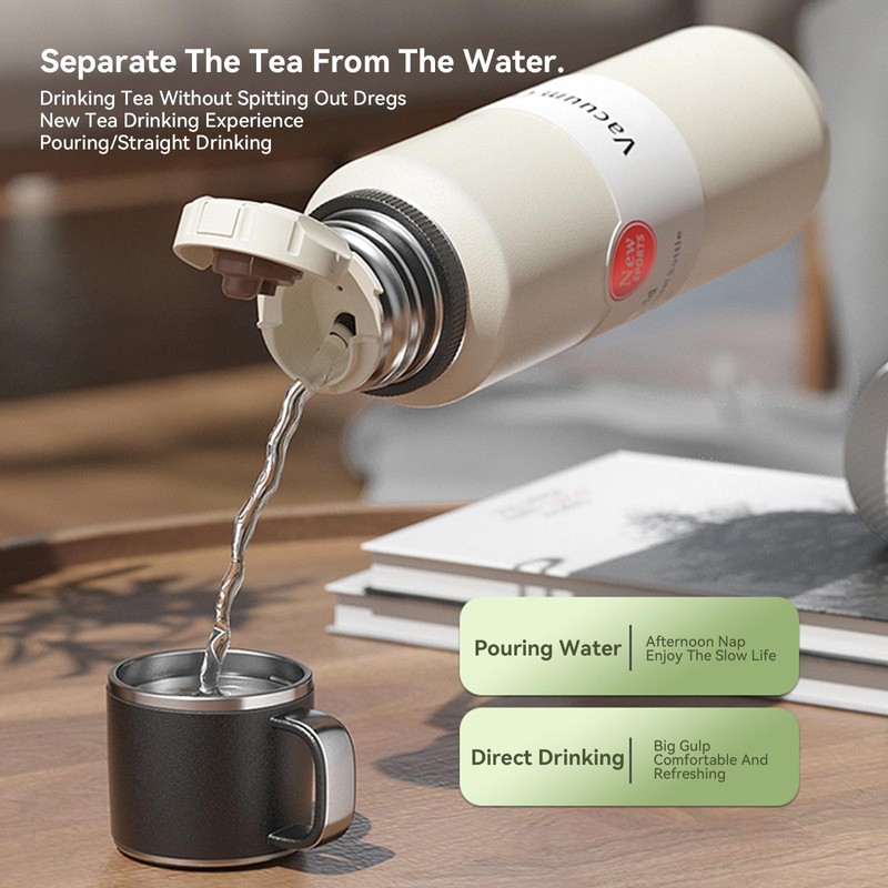 XUDREZ Stainless Steel Thermos Flask with Layer Filter, Thermos Flask